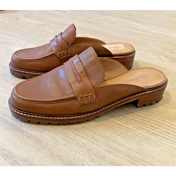 Madewell Corinne Lugsole Loafer Mule 8 Dried Maple Brown Chunky 90's Preppy - Picture 11 of 14